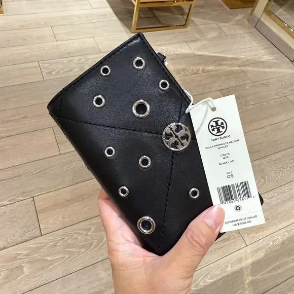 Tory Burch Willa Medium Wallet 175974 Black $300 - Picture 9 of 9